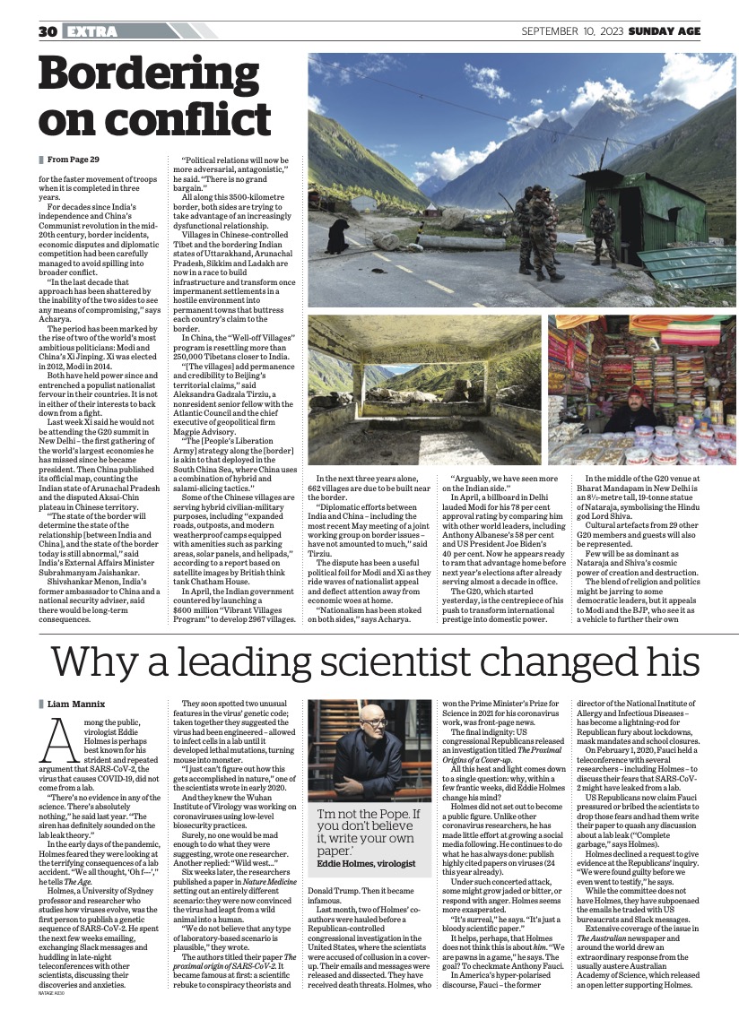 ErykBagshaw's tweet photo. Our story from the Indian border with Tibet in today's @theage #G20 https://t.co/raItowm5Vn