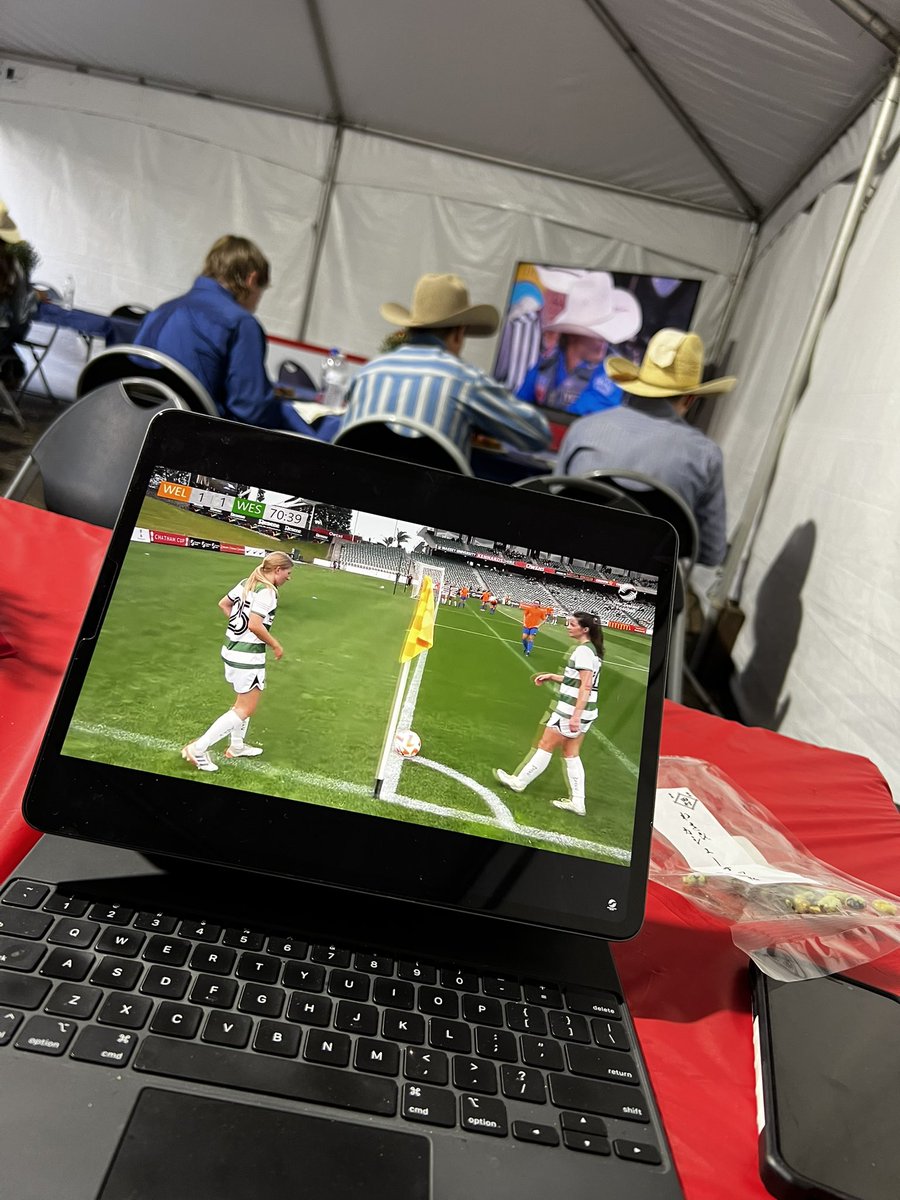 Shan_Mitchell's tweet photo. Took a break from  the Puyallup Rodeo in Washington State to watch @WspringsFC  take the Kate Sheppard cup home! Congrats girls! https://t.co/GTJxeuQbXj