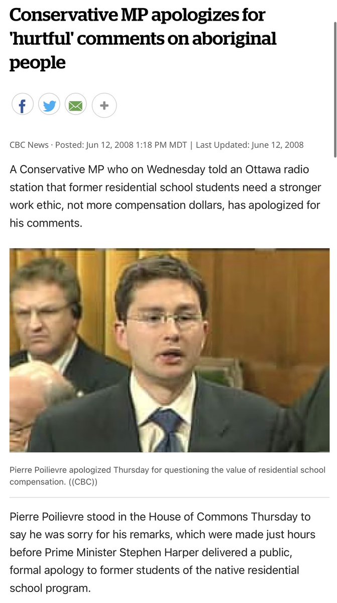 aaronpaquette's tweet image. I will never forget this PR disaster for Harper when Poilievre spoke his true mind and then was whipped into backtracking hours before the big Apology: