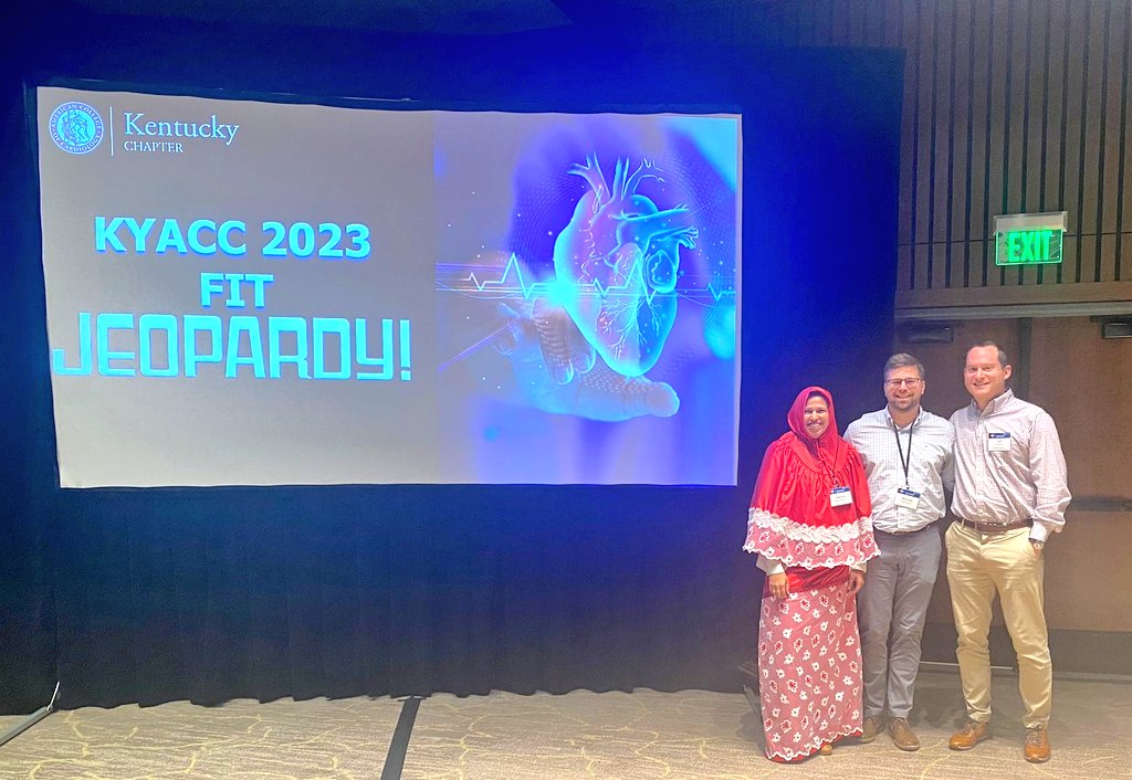 University of Kentucky Cardiology Fellowship (@kentucky_cards) on Twitter photo UK Cardiology Fellows won the FIT Jeopardy this year at American College of Cardiology Kentucky Chapter <a href="/kentuckyacc/">Kentucky Chapter ACC</a>! Nakeya Dewaswala <a href="/nakeya52/">Nakeya Dewaswala, MD</a>, Nicholas Karlson, and Jeffrey Spindel #CardioTwitter #CardioFIT #MedTwitter #cardiology
<a href="/ACCinTouch/">American College of Cardiology</a>
<a href="/GillKentucky/">UK_GillHeart</a> UK Cardiology Fellows won the FIT Jeopardy this year at American College of Cardiology Kentucky Chapter <a href="/kentuckyacc/">Kentucky Chapter ACC</a>! Nakeya Dewaswala <a href="/nakeya52/">Nakeya Dewaswala, MD</a>, Nicholas Karlson, and Jeffrey Spindel #CardioTwitter #CardioFIT #MedTwitter #cardiology
<a href="/ACCinTouch/">American College of Cardiology</a>
<a href="/GillKentucky/">UK_GillHeart</a>