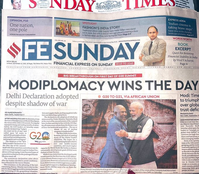 globalpost10's tweet image. #Modiplomacy wins at #G20India2023 

The event has put India and India's Prime Minister as undispute global leader!