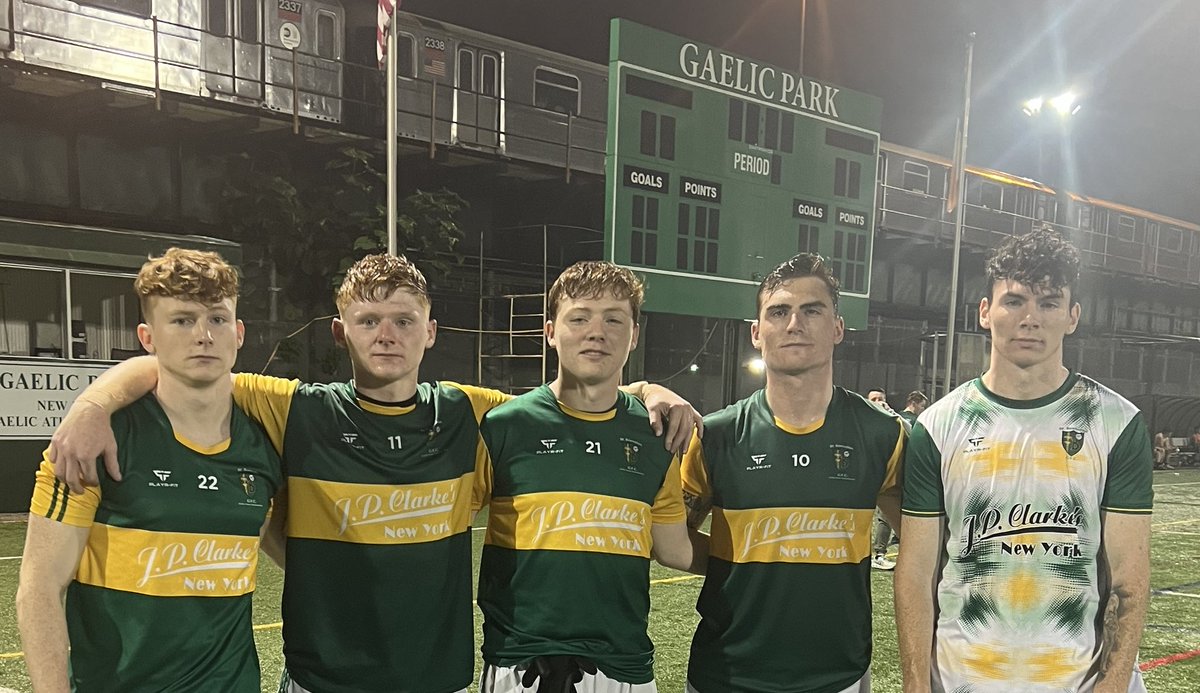 A special night tonight in Gaelic Park for the Mathers family, the first time these five brothers played together in the NY Senior Football  Championship, all playing their part helping St Barnabas to a one point win in the semi final. Looking forward now to next weeks final.