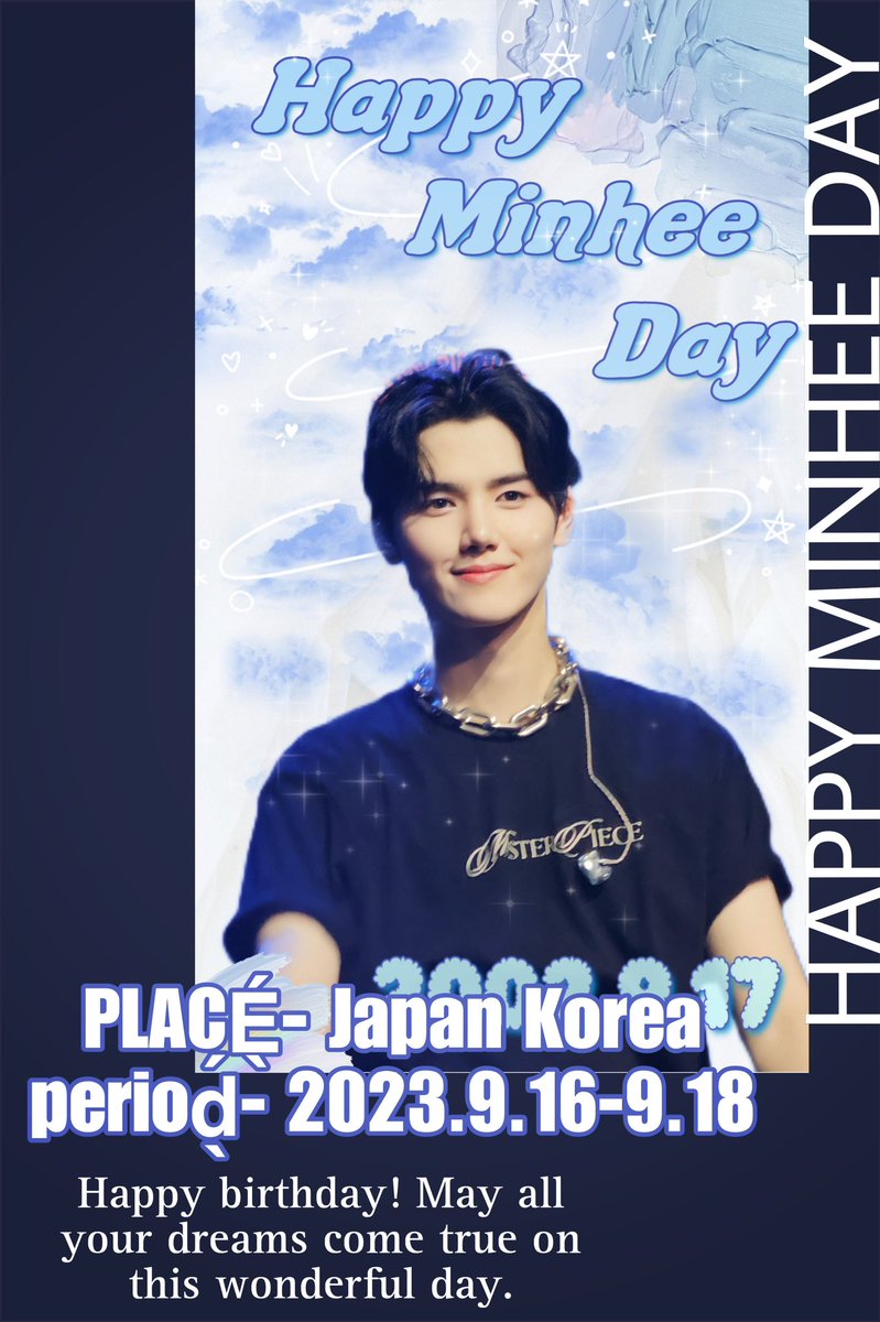 𝐻𝐴𝑃𝑃𝑌  𝐌𝐈𝐍𝐇𝐄𝐄 𝐷𝐴𝑌 🐶💙

ミニの記念する21歳の誕生日をお祝いするために
インスタグラム広告を行います♡

🗓: 2023.09.16~09.18
📍: 韓国🇰🇷 / 日本🇯🇵

沢山の関心よろしくお願い致します⋆⸜💡⸝⋆

#HAPPY_MINHEE_DAY 
#CRAVITY #크래비티 
#MINHEE #민희 #ミニ