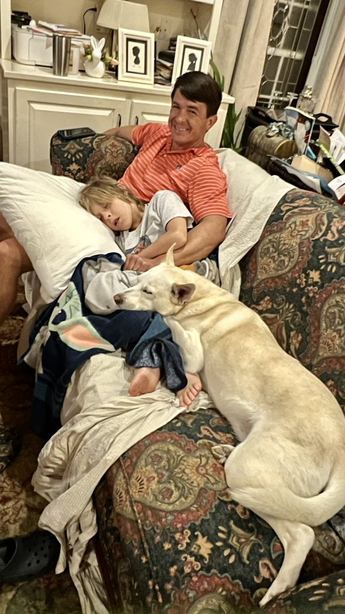 PhDTrophyWife's tweet photo. When @AuburnTigers play at 9:30pm you get sleepy boys but @macyfinck is staying strong! #wardamneagle https://t.co/QoILgIr8uh