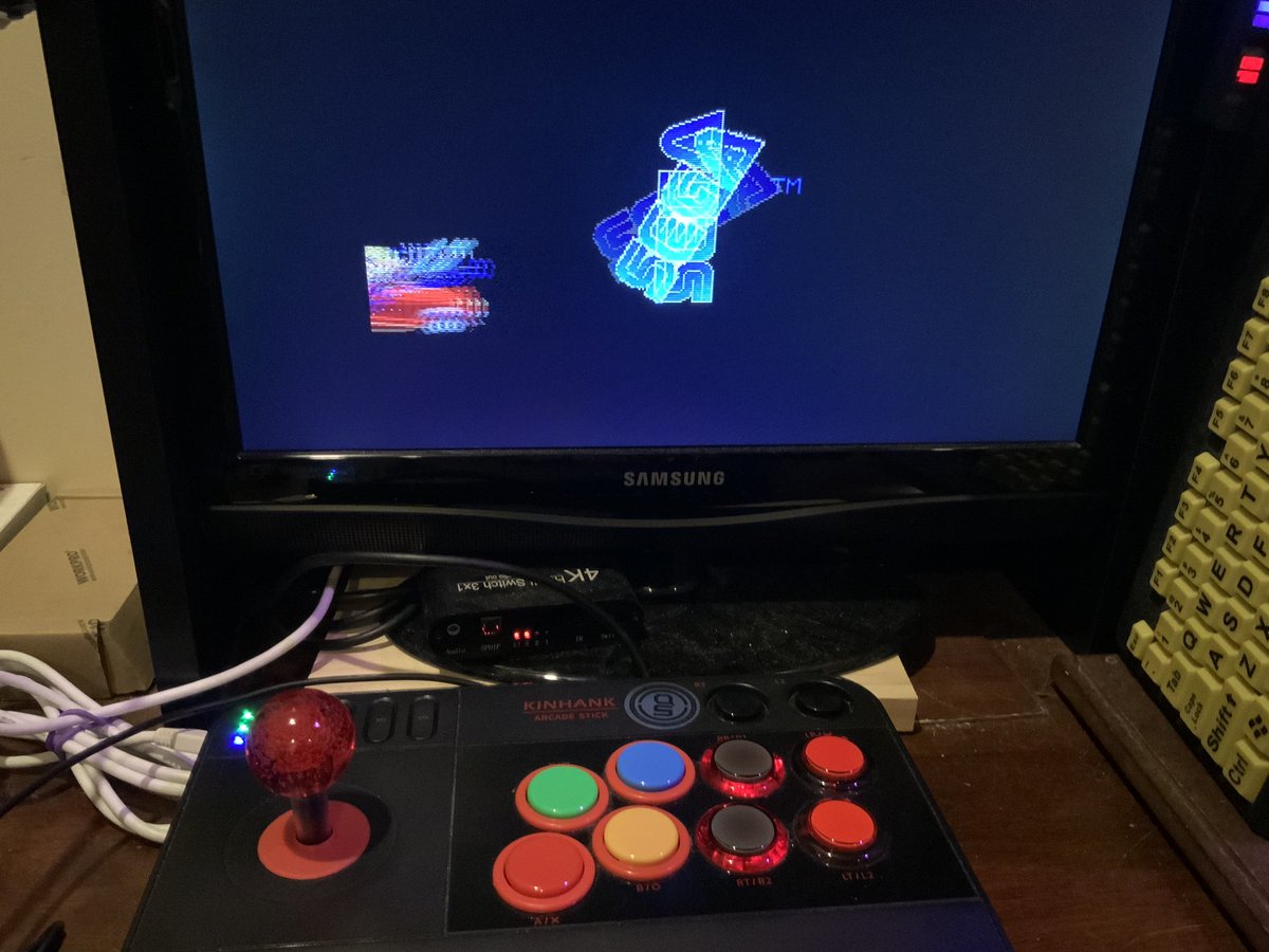 Zornow13's tweet photo. Saturday Night #SEGA #Genesis #MegaDrive #STG #Shmup sesh with my hawt babes! #BurningForce #BattleMania #TroubleShooter #MUSHAAleste #RETROGAMING https://t.co/cJwip7URw5