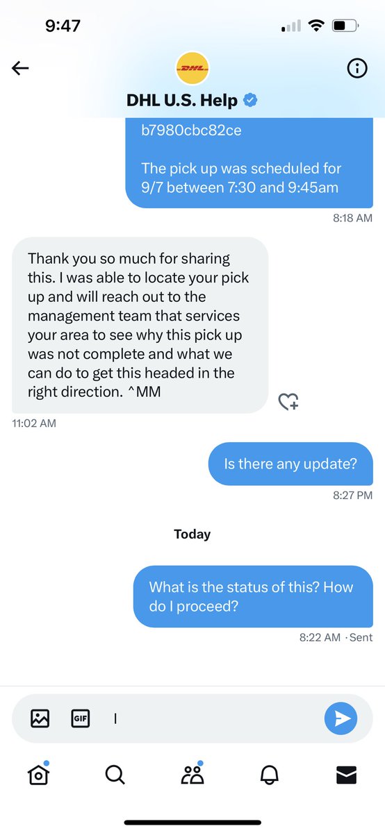 csbarsky's tweet photo. Hey @DHLUS @DHLUSHelp - it was nice that you replied to my public post yesterday…but it’s been 36 hours and I’m not any closer to heading “in the right direction.” 

What’s up? https://t.co/wx8mbkq5Gh