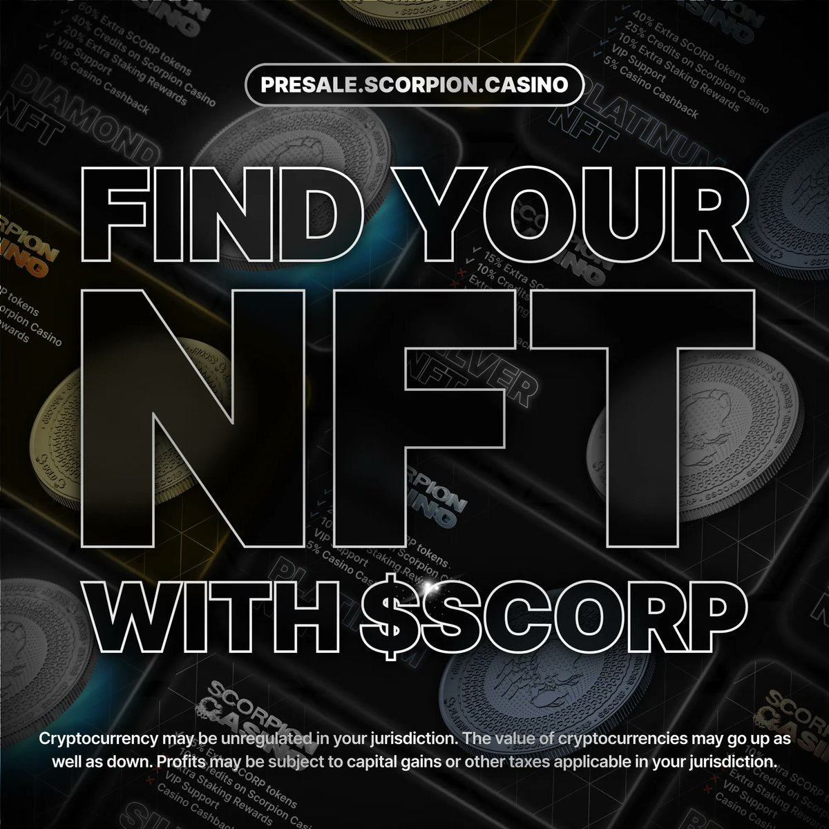 ScorpionCasino's tweet photo. Unlock the Enigmatic World of SCORP NFTs! 💎
Presale: https://t.co/Ea4J2bfTi4
Dive into the mesmerizing universe of SCORPION's exclusive NFTs - each a masterpiece of art and technology! 🌌
#SCORPIONNFTs #ScorpionCasino #$SCORP #ScorpionCrypto #CryptoOnline #CryptoGambling https://t.co/EihRpJNkN1