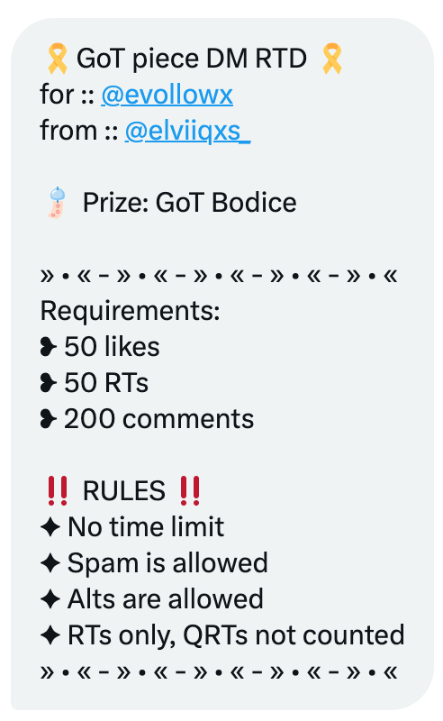 GoT piece DM RTD from @.elviiqxs_

I'M FREAKING SO HAPPY