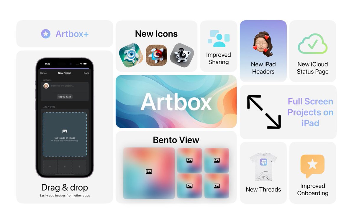 artboxtheapp's tweet photo. Check out some of the cool new features coming to Artbox later this month!

#art #swiftui #iosdev #declutter #minimalist #parenting #ios17 #iphone #ipad 

https://t.co/HclboTQ7tP https://t.co/9nU0Cf0rtj