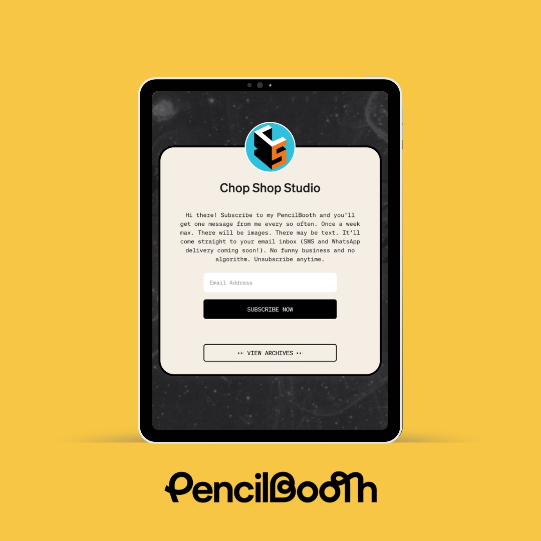 New users, we see you, welcome! ✏️

Getting started with PencilBooth is free, easy, and bound to make you forget about the fleeting impermanence of life for at least five to seven minutes.

What are you waiting for? Do it. 

Sign up here: 
l8r.it/6NTL