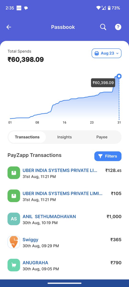 anoopsethu's tweet photo. @NCResq @gopayindonesia Check out the new PayZapp. It auto categorises your spends based on the merchant segments and has an option for manual tagging as well. In addition to a timeline view of your spends, it also gives you a chart view of your purchases based on the categories and payees. https://t.co/WjjM4c2lTi
