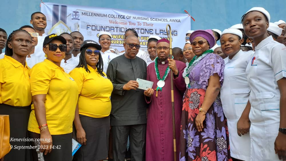 PeterObi's tweet image. Based on my commitment to investing in and advancing the most critical aspect of human development - Health, yesterday, I honoured an invitation to the Foundation Stone Laying ceremony for Department of Midwifery and Public Health Nursing of the Millennium College of Nursing