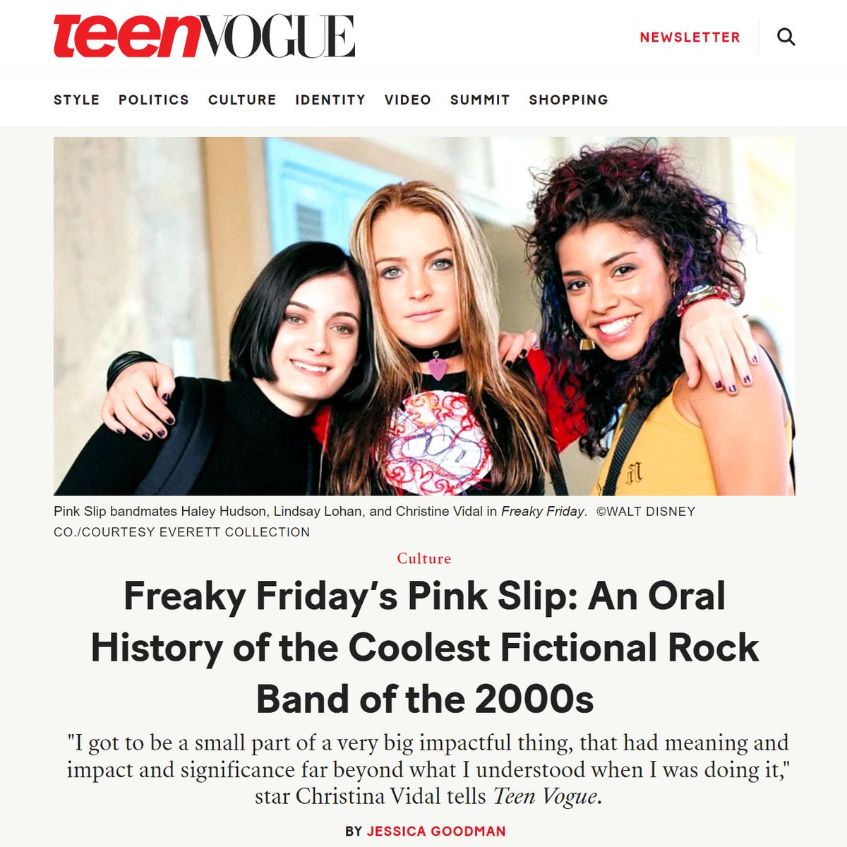 howtojesswell's tweet photo. Wrote an oral history on Pink Slip to mark Freaky Friday's 20th anniversary for @TeenVogue 🎸🎶 https://t.co/0gyML8TBeT https://t.co/CHpPYzXX1O
