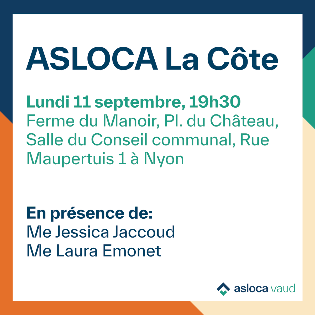 Ne manquez pas notre première conférence sur la hausse du taux #hypothécaire de référence: quelles conséquences pour les locataires ?
🗓️ ce lundi 11 septembre à #Nyon, 19h30
Les prochaines seront à Clarens et Vevey.