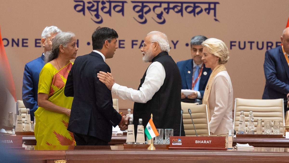 Rishi Sunak (@rishisunak) on Twitter photo Stronger together. Stronger united 🇬🇧🇮🇳
Thank you <a href="/narendramodi/">Narendra Modi</a> for a historic G20 and the Indian people for such a warm welcome.
From global food security to international partnerships, it’s been a busy but successful summit. Stronger together. Stronger united 🇬🇧🇮🇳
Thank you <a href="/narendramodi/">Narendra Modi</a> for a historic G20 and the Indian people for such a warm welcome.
From global food security to international partnerships, it’s been a busy but successful summit.
