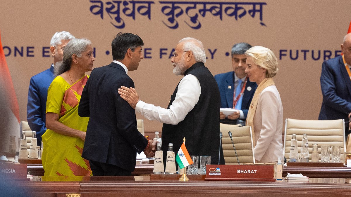 Stronger together. Stronger united 🇬🇧🇮🇳 Thank you @narendramodi for a historic G20 and the Indian people for such a warm welcome. From global food security to international partnerships, it’s been a busy but successful summit.