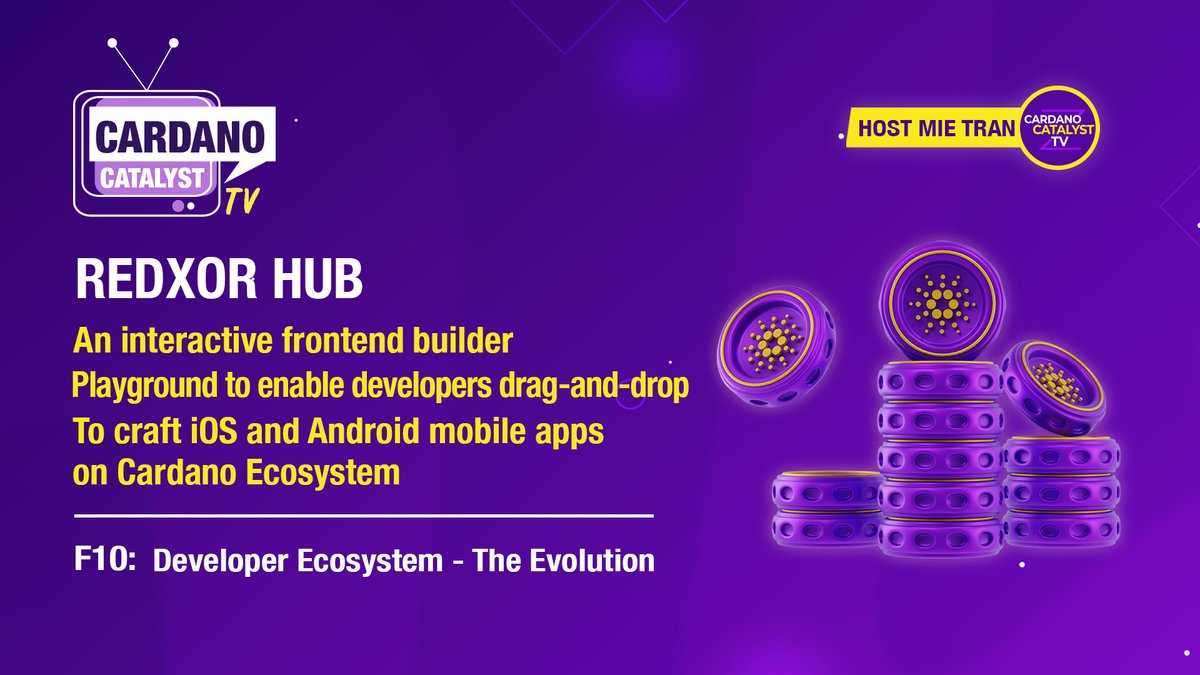 🥳 Meet <a href="/redxorhub/">Redxorhub</a> and their proposal "Redxor Hub - An interactive frontend builder Playground to craft iOS &amp; Android mobile apps on #Cardano" to see how the team contributes to the Cardano Ecosystem!  

🍀 Ideascale: cardano.ideascale.com/c/idea/105279 

🍀 YT link: youtube.com/watch?v=FoAsSM…