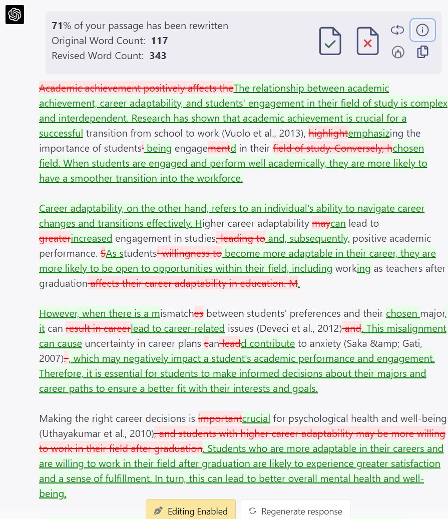 🛑Yazdıklarınızın kontrol edilmesini mi istiyorsunuz? 

ChatGPT altyapısını kullanan Chrome eklentisi editgpt.app deneyebilirsiniz.

Ama dikkat !!!
Son kontrol, dokunuş ve rötuşları yapmayı unutmayın !!! 
Çıktıdan siz sorumlusunuz.