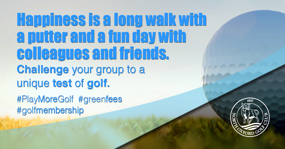 Happiness is a long walk with a putter and a fun day with friends. Challenge your group to a unique test of #golf, it doesn't matter how good you are, there is always room to grow your game. <a href="/northoxfordgolf/">North Oxford Golf</a> is the ideal setting to enjoy a laugh, quality food and time together.