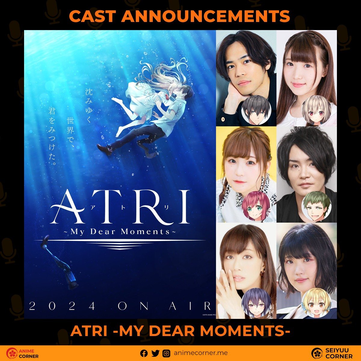 Seiyuu Corner on X: The cast from the ATRI: My Dear Moments visual novel  are reprising their roles in the anime: Hikaru Akao as Atri Minami  Takahashi as Minamo Yoshimasa Hosoya as
