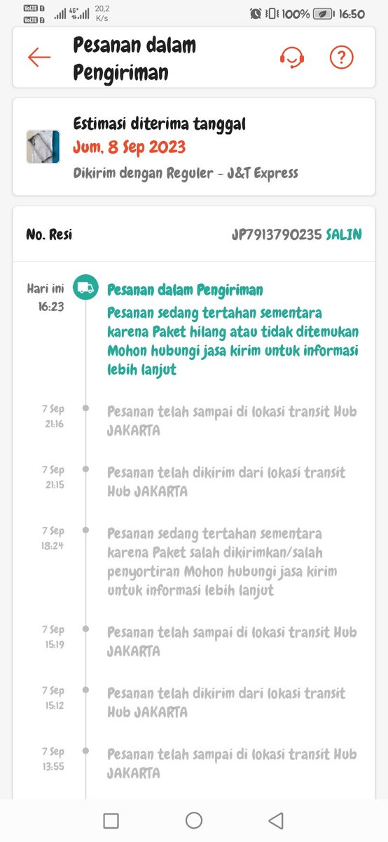 Ekspedisi SAMPAH!!!! udah ke sekian kali hilang...