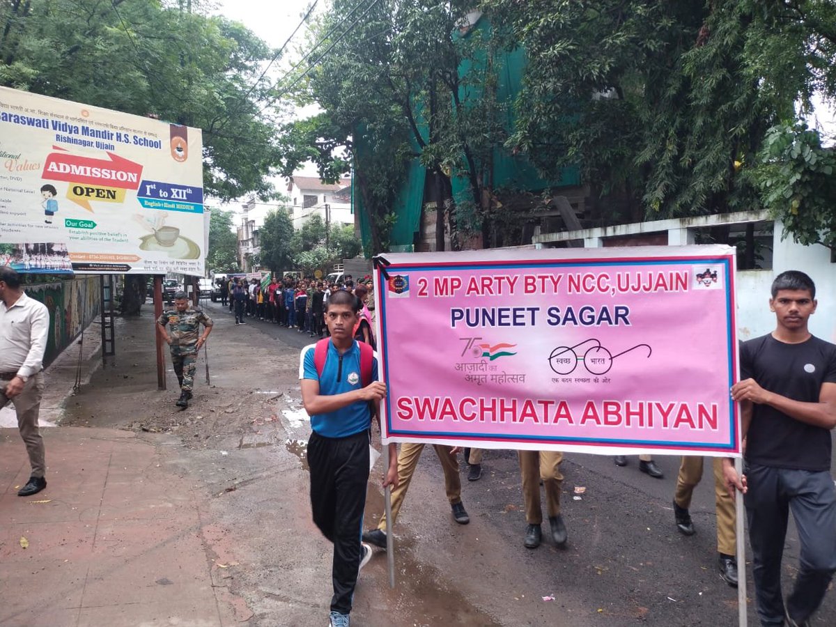 2MPARTYNCC's tweet photo. G-20 (PUNEET SAGAR) Dated 10 Sep 2023 with Team 2 MP Arty Bty NCC, Ujjain https://t.co/vdetcV7GCK
