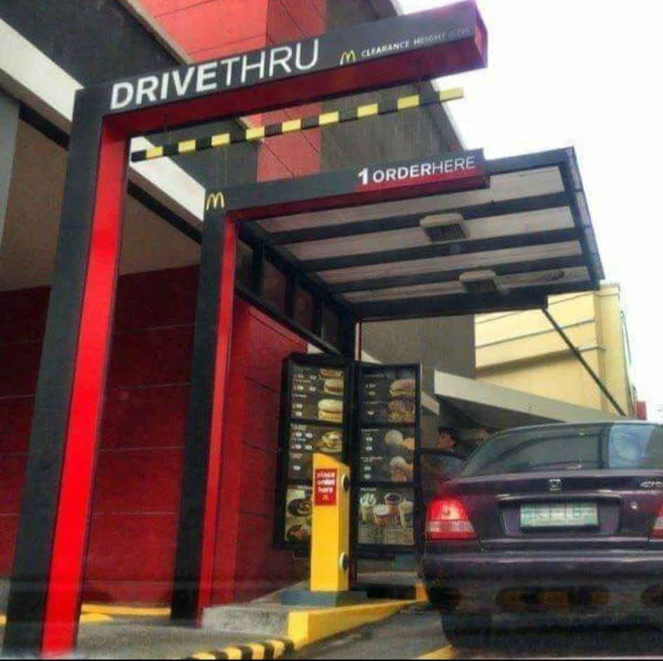 I know I shouldn’t have done this, but I am 83 years old and I was in the McDonald’s drive-through this morning and the young lady behind me leaned on her horn and started mouthing something because I was taking too long to place my order. So when I got to the first window
I paid
