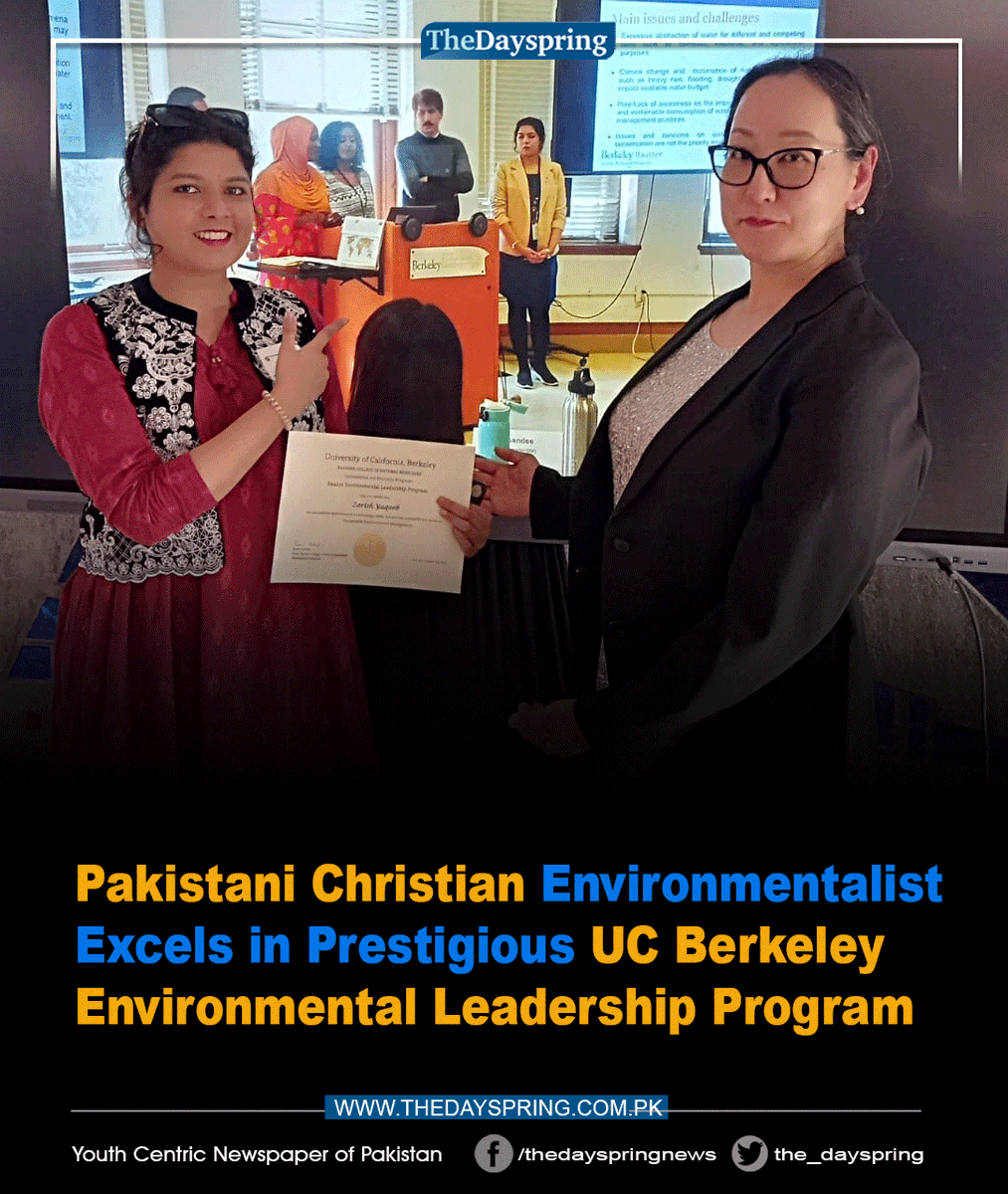the_dayspring's tweet photo. Pakistani Christian Environmentalist Excels in Prestigious UC Berkeley Environmental Leadership Program

Click to read: https://t.co/VGWffIzWtO

#environment #TheDayspring https://t.co/pIzSjz8CkB