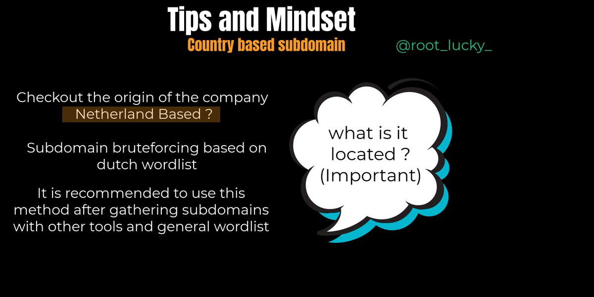 root_lucky_'s tweet photo. #tipsandmindset 
Country based Subdoamin
#infosec #cybersecurity #cybersecuritytips #pentesting #redteam #informationsecurity #CyberSec #networking #networksecurity #infosecurity #mindmaps #cheatsheet #cybersecurityawareness #bugbounty #bugbountytips https://t.co/XITTUdXXMP