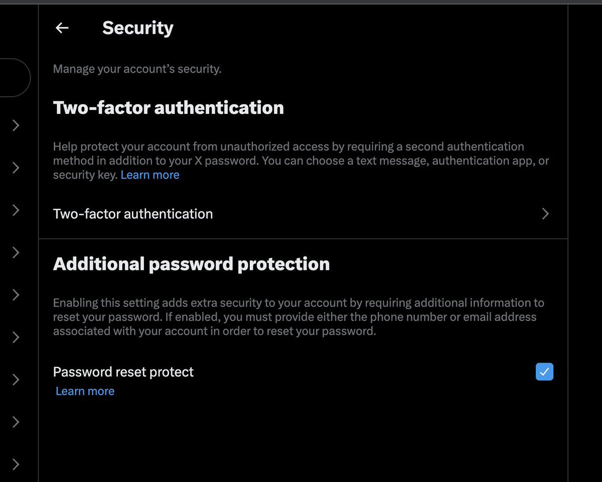 Twitter/X safety tip: 

Make sure "Additional password protection" is CHECKED. Go to SETTINGS AND SUPPORT > SETTINGS AND PRIVACY > SECURITY AND ACCOUNT SAFETY > SECURITY and CHECK "Additional password protection"!

Stay safe!