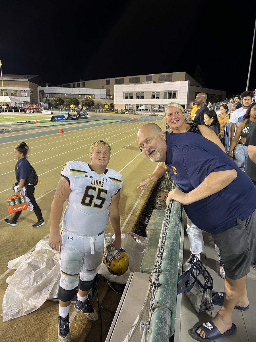 KurtLofye's tweet photo. One year ago @KLofye was fighting for his life. Tonight he played and started in his first D1 Football game. We are proud of the work you put in to get back on the field. @Lion_Athletics https://t.co/m8mDJRQ42H