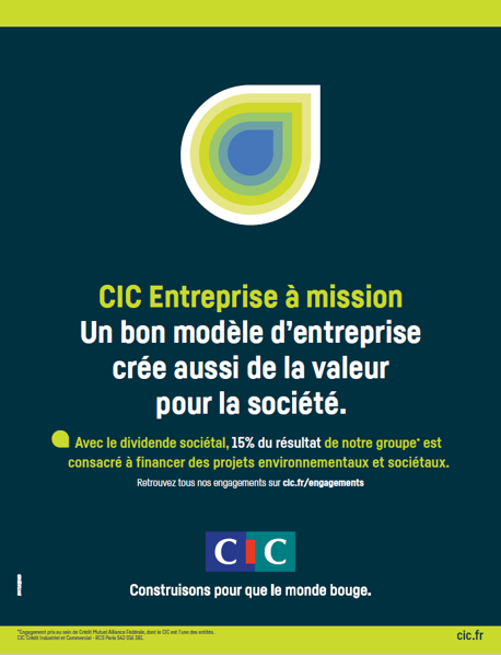 BaalDaniel's tweet photo. Le @cic a choisi de revendiquer plus fortement son statut d’entreprise à mission, véritable facteur de différenciation, à travers un positionnement dédié et une nouvelle signature « CIC, Construisons pour que le monde bouge ». https://t.co/xWTdG7JOSd