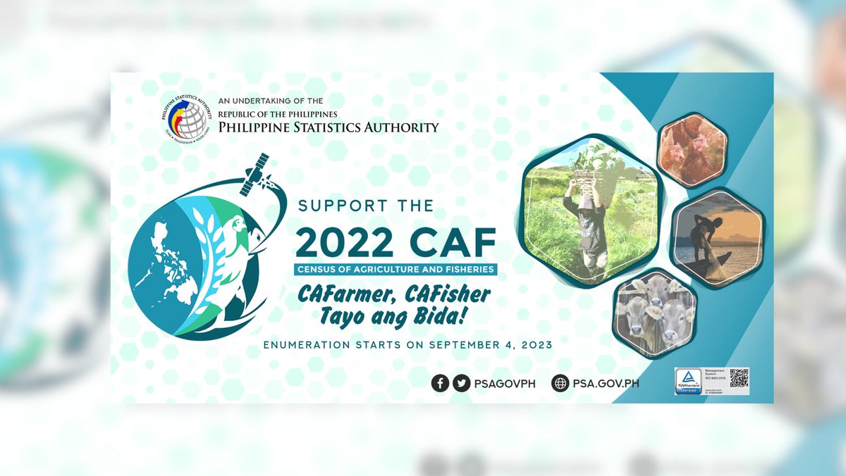 Suportahan ang 2022 Census of Agriculture and Fisheries!
CAFarmer, CAFisher, Tayo ang Bida!