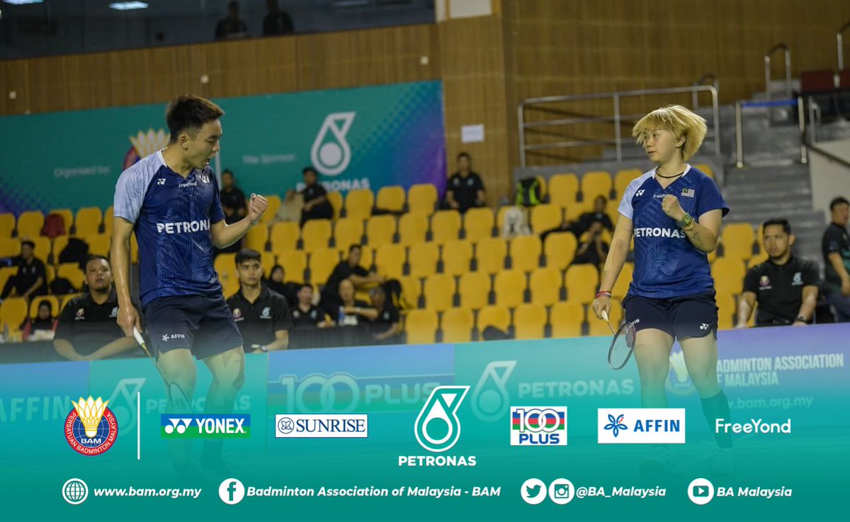 BA_Malaysia's tweet photo. RESULTS: #IndonesiaMasters2023     

 FINAL

#MAS🇲🇾 Yap Roy King-Valeree Siow def. #JPN Hiroki Nishi-Akari Sato 13-21 21-14 21-14 https://t.co/cTHRDjquQG