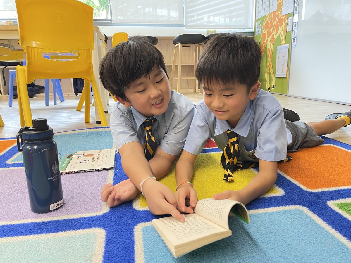 RugbyThailand's tweet photo. It was great to see the Year 3 students back with their Year 4 buddies, who introduced them to the Prep School at the end of last year. We used it as an opportunity for them to share and inspire each other's love for reading 📖 
 #RoleModeling #ReadingBuddies #PrepSchoolLife https://t.co/wvhrcNhQqy
