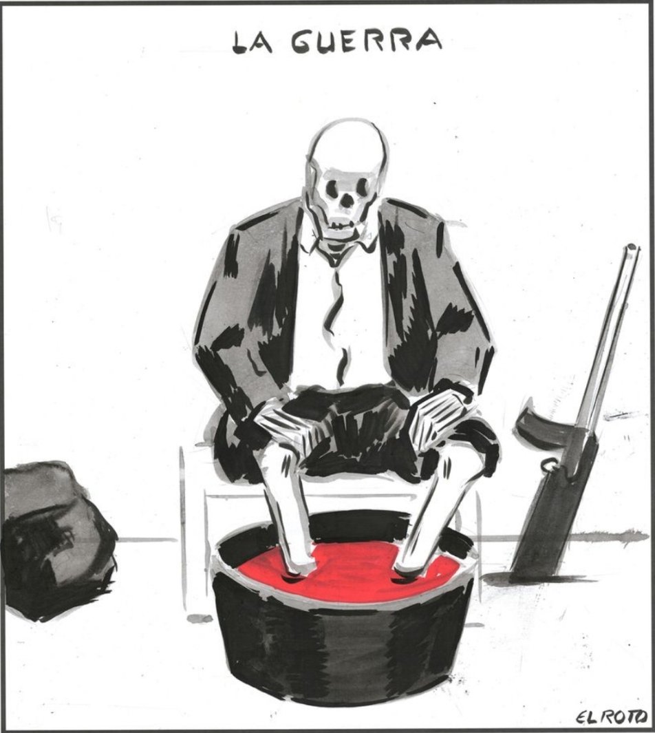 Julio_Rodr_'s tweet photo. Bdía,
La invasión de Ucrania y la terrible evolución de su impacto en los medios.
Del shock emotivo inicial a la terrible indiferencia mediática.
Pero la guerra sigue estando ahí y el coste en vidas humanas sigue incrementándose.
#AltoElFuegoYa
El Roto lo tiene claro 👇🏻 https://t.co/jd0mJKJVMK