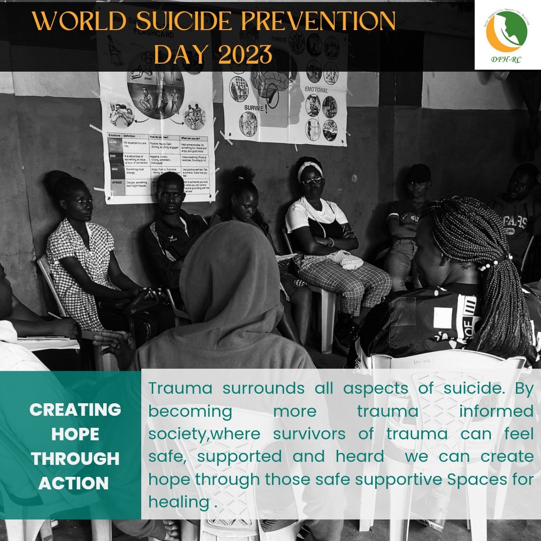 Trauma surrounds all aspects of suicide. By becoming more trauma informed society,where survivors of trauma can feel safe,supported and heard ,we can create hope through those safe supportive Spaces for healing.#DFHRCCares #SuicidePreventionKe #WorldSuicidePreventionDay2023