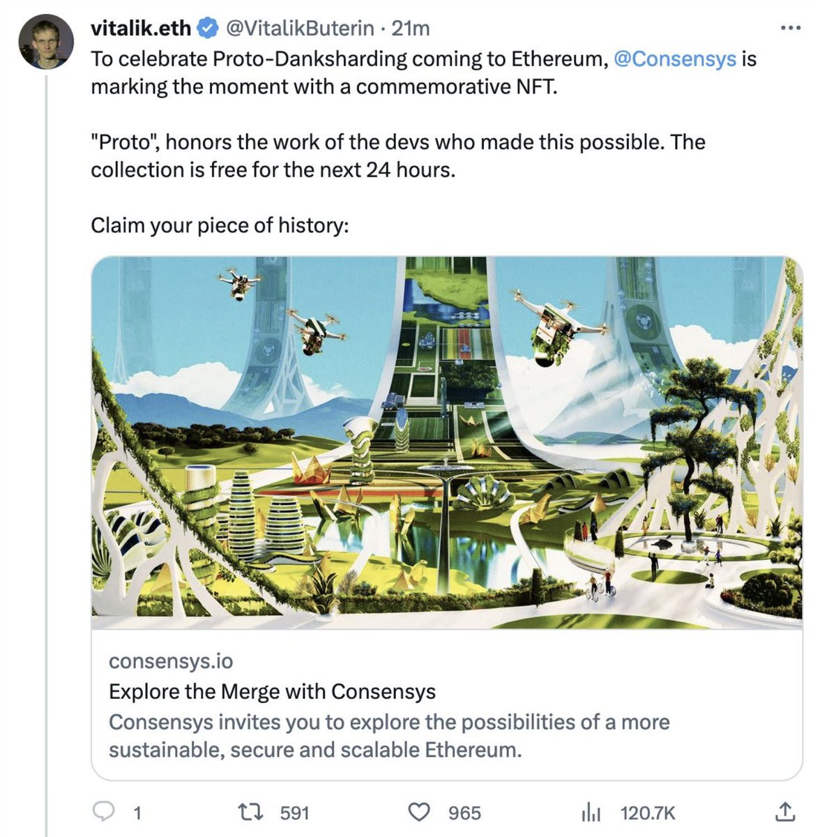 Vitalik’s X account was compromised 😞

- NO account is ever 100% safe

- Even with the most robust 2FA set up, using a physical key, if an X insider is compromised (as has happened before) anyone is susceptible

- Use a hardware wallet

- And only ever mint from a hot wallet