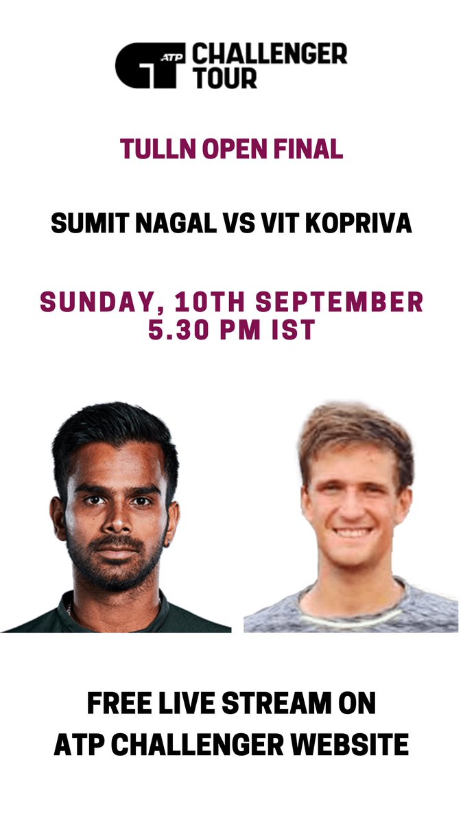 nagalsumit's tweet photo. Final today at 5.30PM IST. Let’s do this 💪🏽

Free Live Stream - https://t.co/ReFQ0zh1ix https://t.co/d1WF3xmF9B