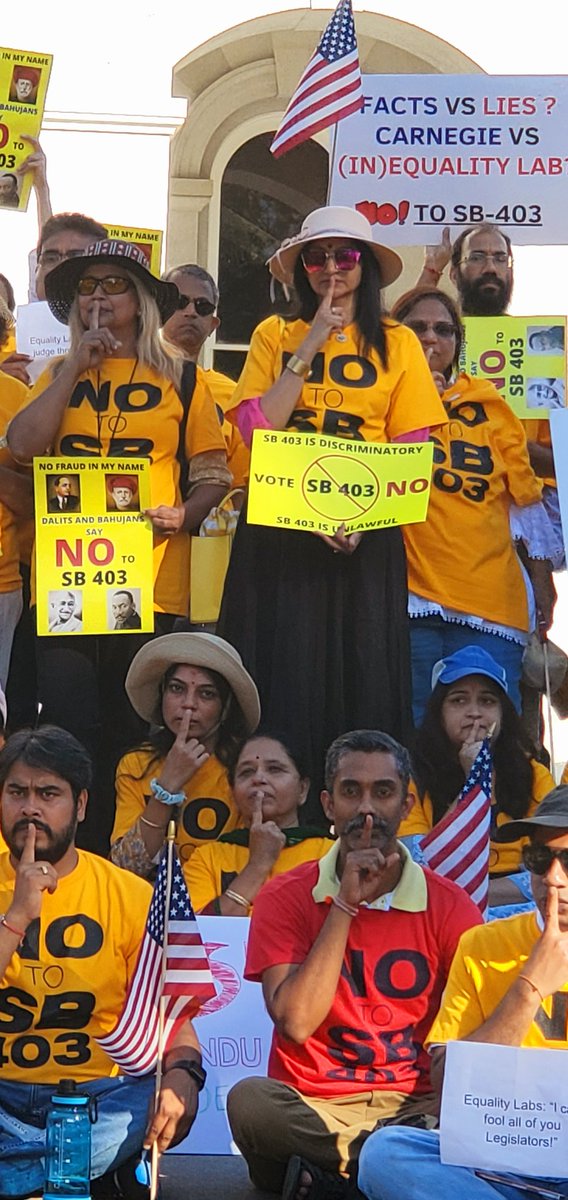 KnowShareAct's tweet photo. #CaliforniaHatesMinorities 

@GavinNewsom: The Indian-American minority came out in big numbers to stage a silent protest against the #Hinduphobic bill #SB403 in the CA capital Sacramento on Sept 9th.

CA lawmakers have tried to silence the Hindu minority, even turning a.. (1/3) https://t.co/7dafxcO5cM