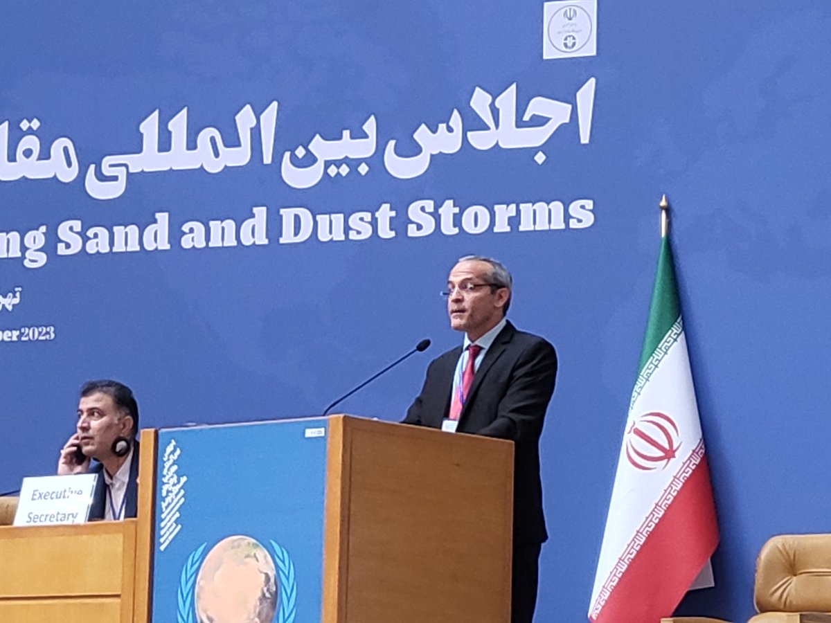 #Cuba ofrece compartir su experiencia <a href="/TareaVida/">Tarea Vida</a> en marco Conferencia Internacional para Combatir Tormentas Arena y Polvo.
   expresó el rechazo a sanciones q impiden acceso a tecnologias y la cooperación efectiva a nivel internacional.