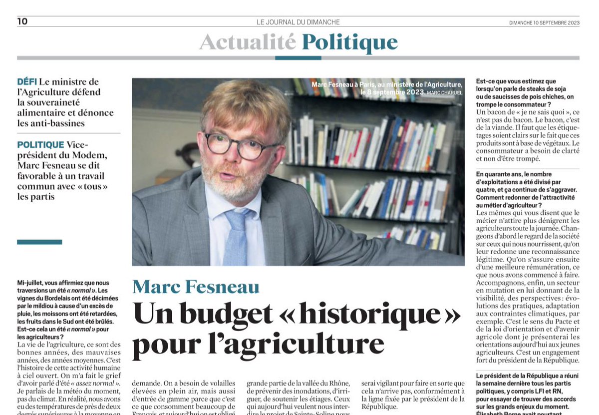 « Les mêmes qui vous disent que le métier n'attire plus dénigrent les agriculteurs toute la journée. Changeons d'abord le regard de la société sur ceux qui nous nourrissent, qu'on leur redonne une reconnaissance légitime. »

Oui, <a href="/MFesneau/">Marc Fesneau</a>, soutenons ceux qui nous nourrissent !