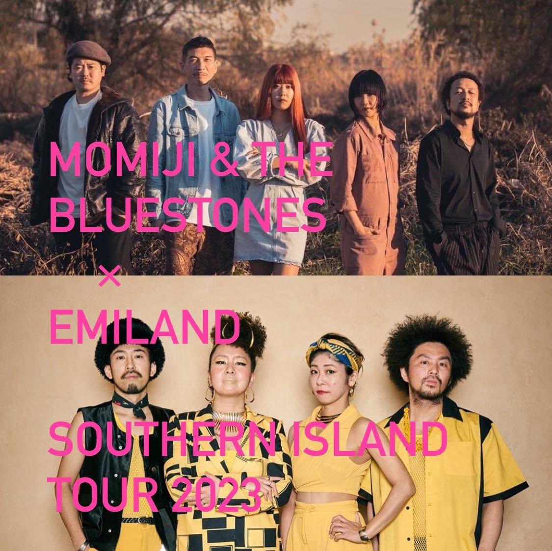 DrShirane's tweet photo. 11月後半、濃厚強力な2バンドで南の島ツアーやります‼︎‼︎

Momiji &amp; The Bluestones × EMILAND
〜Southern Island Tour 2023〜

第一弾発表はこちら！

11月20日(月) 鹿児島
Bar MOJO

11月21日(火)奄美大島
ROAD HOUSE［ASIVI］

11月26日(日) 石垣島
すけあくろ

是非お越しください🔥 https://t.co/0TEPm5TiJV