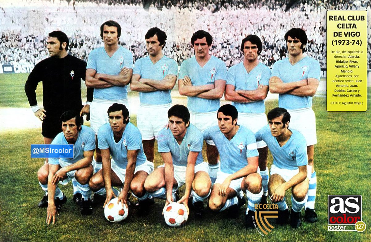 MSircolor's tweet photo. Poster #AsColor del @RCCelta💯 en el estadio #VicenteCalderón (7-10-73) @Atleti 2 #RCCeltadeVigo 0 #Alarcia #Hidalgo #Rivas #Aparicio #Villar;; #JuanAntonio #Juan #Doblas #Castro y #FernándezAmado https://t.co/zCqdQuA94K