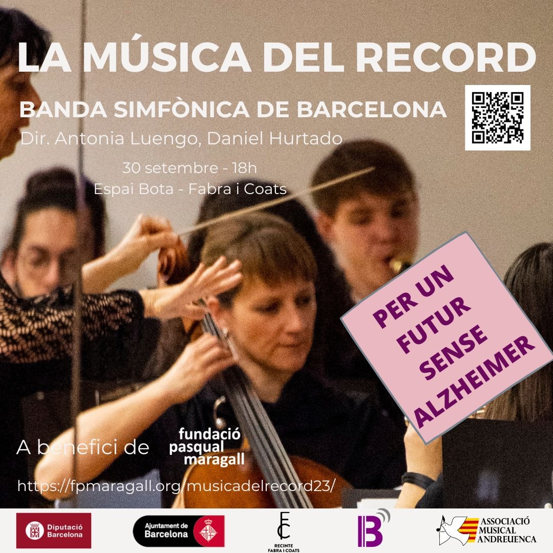 amandreuenca's tweet photo. Bon dia. Us convidem a assistir al concert que realitzem anualment a benefici de la Fundació Pasqual Maragall. Afegiu-vos al nostre propòsit: Junts contra l'Alzheimer!!! Demaneu la vostra entrada gratuïta. Associació Musical Andreuenca-Banda Simfònuca de Barcelona. https://t.co/DVfoSIgjLf