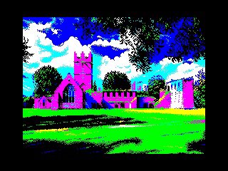 TLtwg's tweet photo. Latest #ZXSpectrum #art for you to admire.
Top left- Church Spire by #helpcomputer0 
Top right- BW by #Grongy 
Bottom left- Abbey Ruins by #helpcomputer0 
Bottom right- Clouds &amp; goods &amp; services by #SpaceAgeWrangler https://t.co/iljrvXx9CC