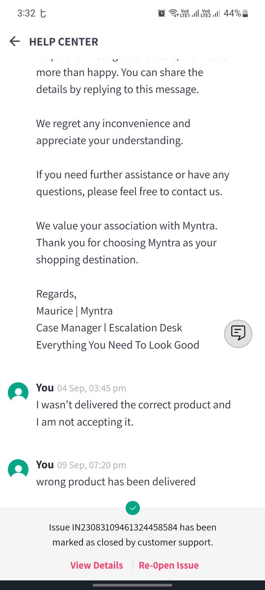 AKANKSH56020883's tweet photo. Closing my issue without a resolution again and again! 
@myntra definitely does not care about anyone's time/money!
@MyntraSupport https://t.co/d3RycAEE3x