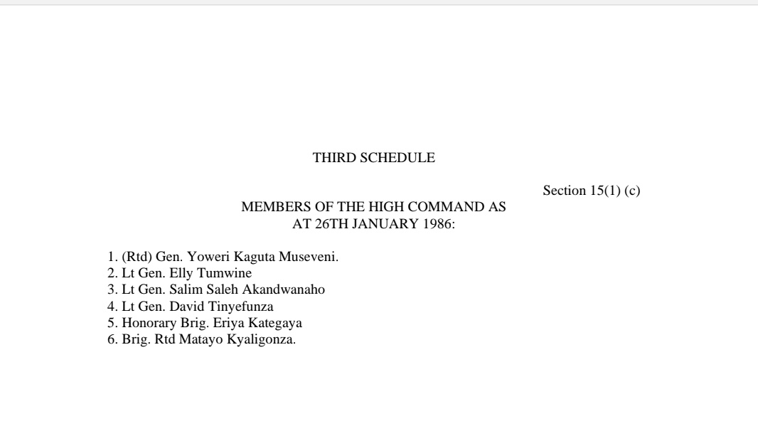 By 26 Jan 1986,none of M7, TUMWINE, AKANDWANAHO,TINYEFUNZA,KATEGAYA & KYALIGONZA was a member of Uganda Army oba where did they get ranks? Plz NOTE that none of indigenous from LUWERO Triangle where abt million died in 1981-86 war was part of 'High Command'👇