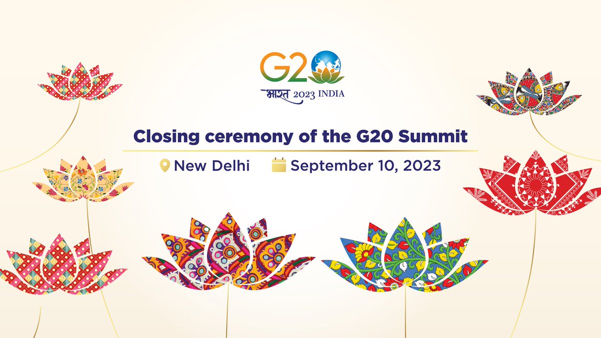 Tune in for the closing ceremony of the #G20 Summit. 

📺 Watch live: youtube.com/live/rucyt5OBK…

#G20India