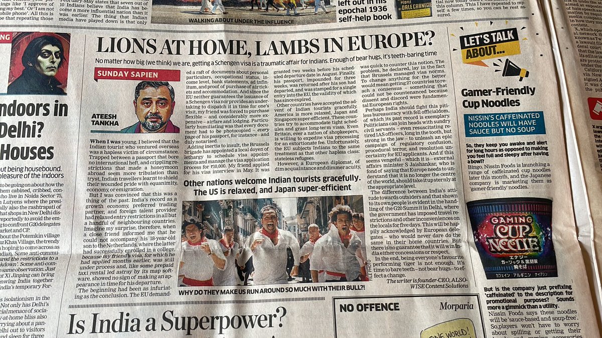 thepankman's tweet photo. @shekharkapur And the other side - the traumatic ordeal of getting a #schengenvisa with high rejection rates, their prerogative, ok…but don’t ask for an itinerary where we end up loosing monies on tickets, hotels, trains etc! Should we stop travelling to EU? #passport @ministryofexternal https://t.co/AlsHONIYff